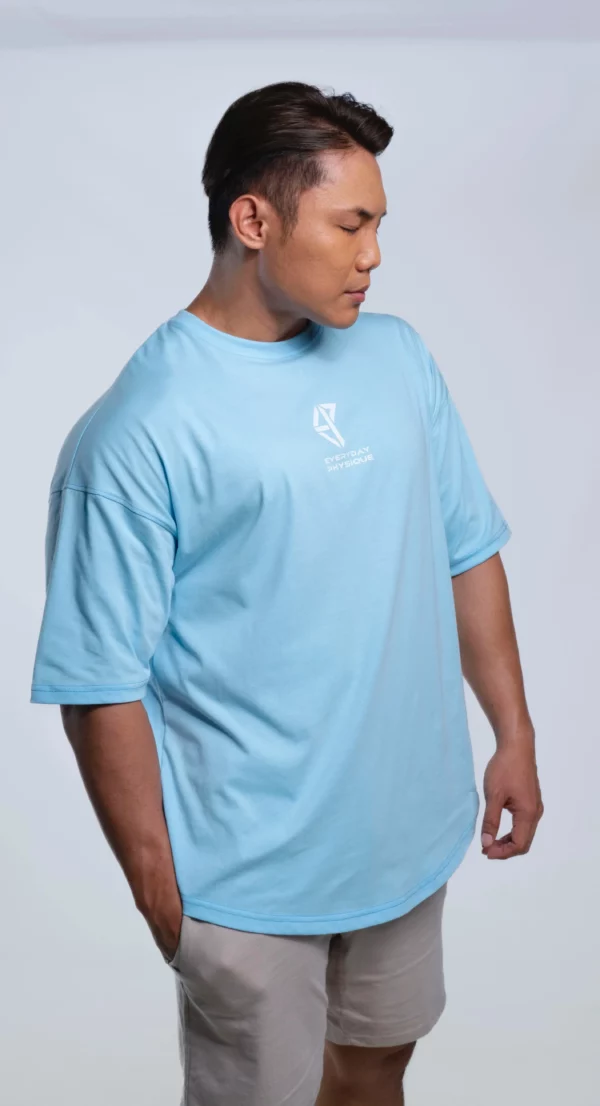 Power Oversized T-Shirt Sky Blue - Image 4