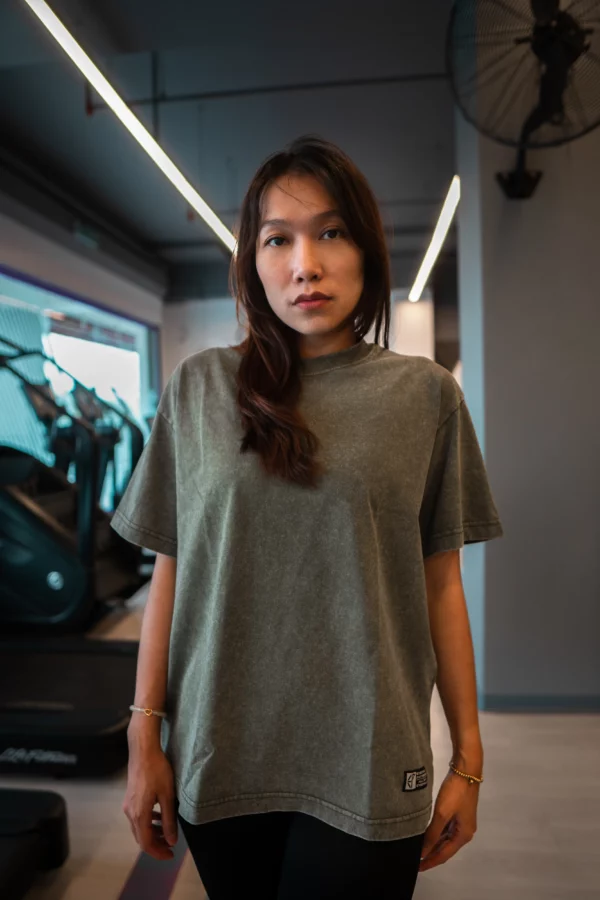 Everyday Stonewashed T-Shirt Moss Green - Image 2