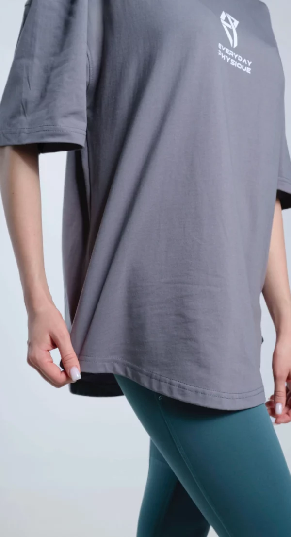 Power Oversized T-Shirt Ash Grey - Image 8