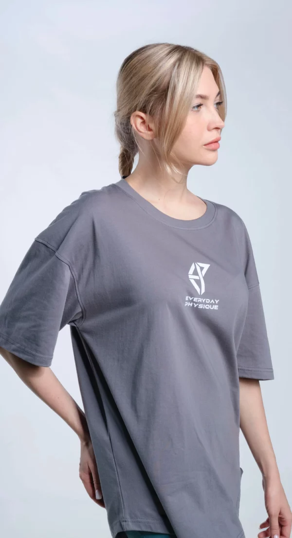 Power Oversized T-Shirt Ash Grey - Image 3